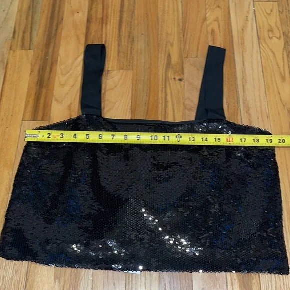 VERONICA BEARD Adi Black Sequin Crop Camisole Top size 14 - Picture 13 of 14